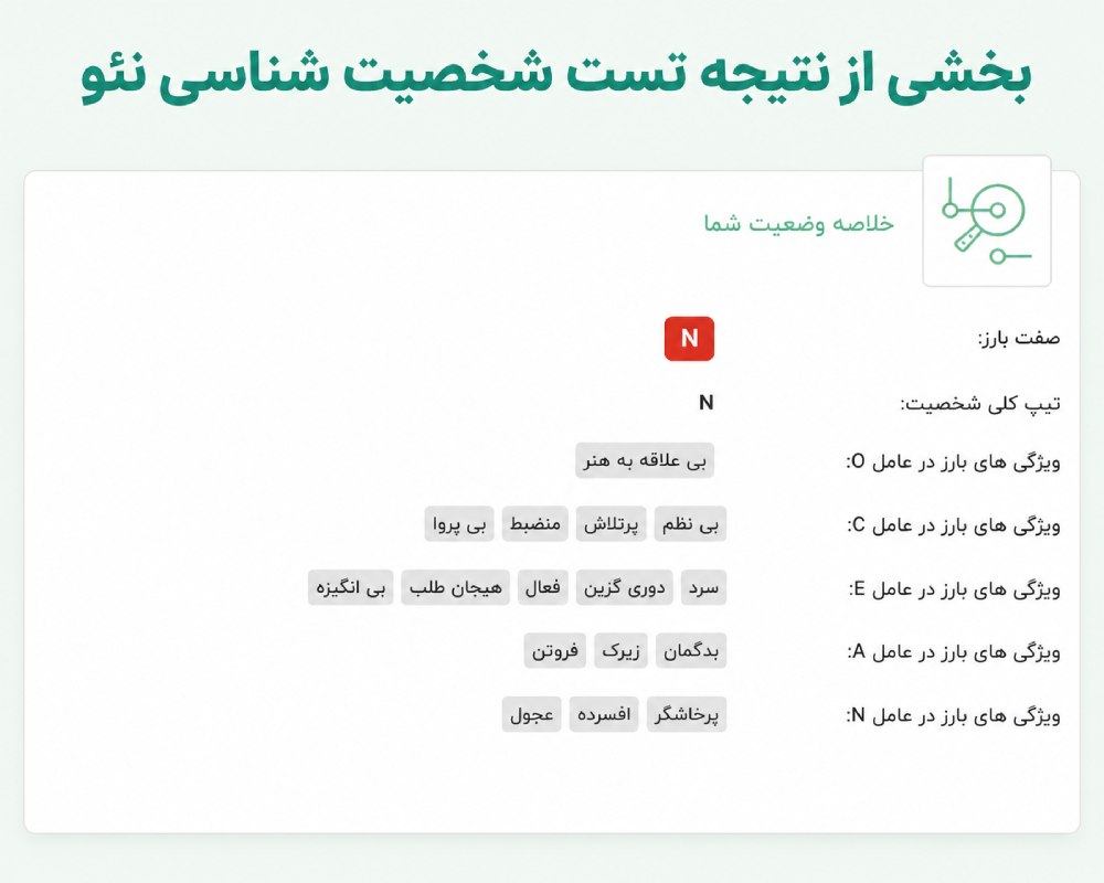 نتیجه تست نئو